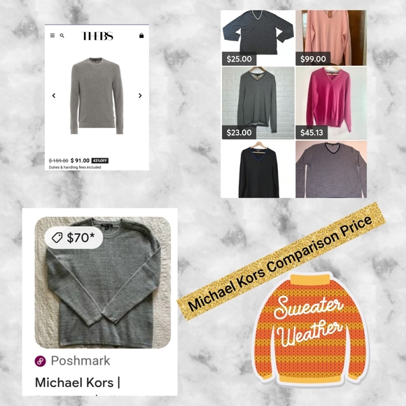 Men's Michael Kors Sweater Sz L - Picture 4 of 11